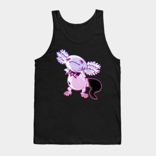 Axolotl black and white mud puppy 2 Tank Top